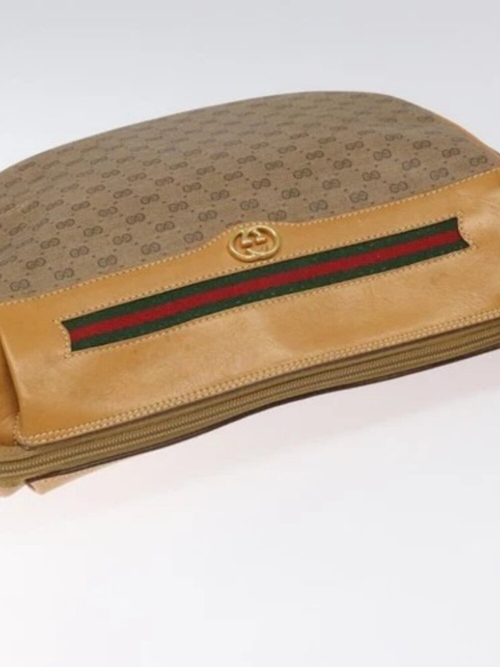 GUCCI Micro GG Supreme Web Sherry Line Bag PVC Brown 001 115 0918 Auth BA352 - Picture 6 of 16